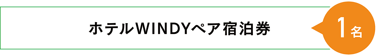 1名 ホテルWINDYペア宿泊券